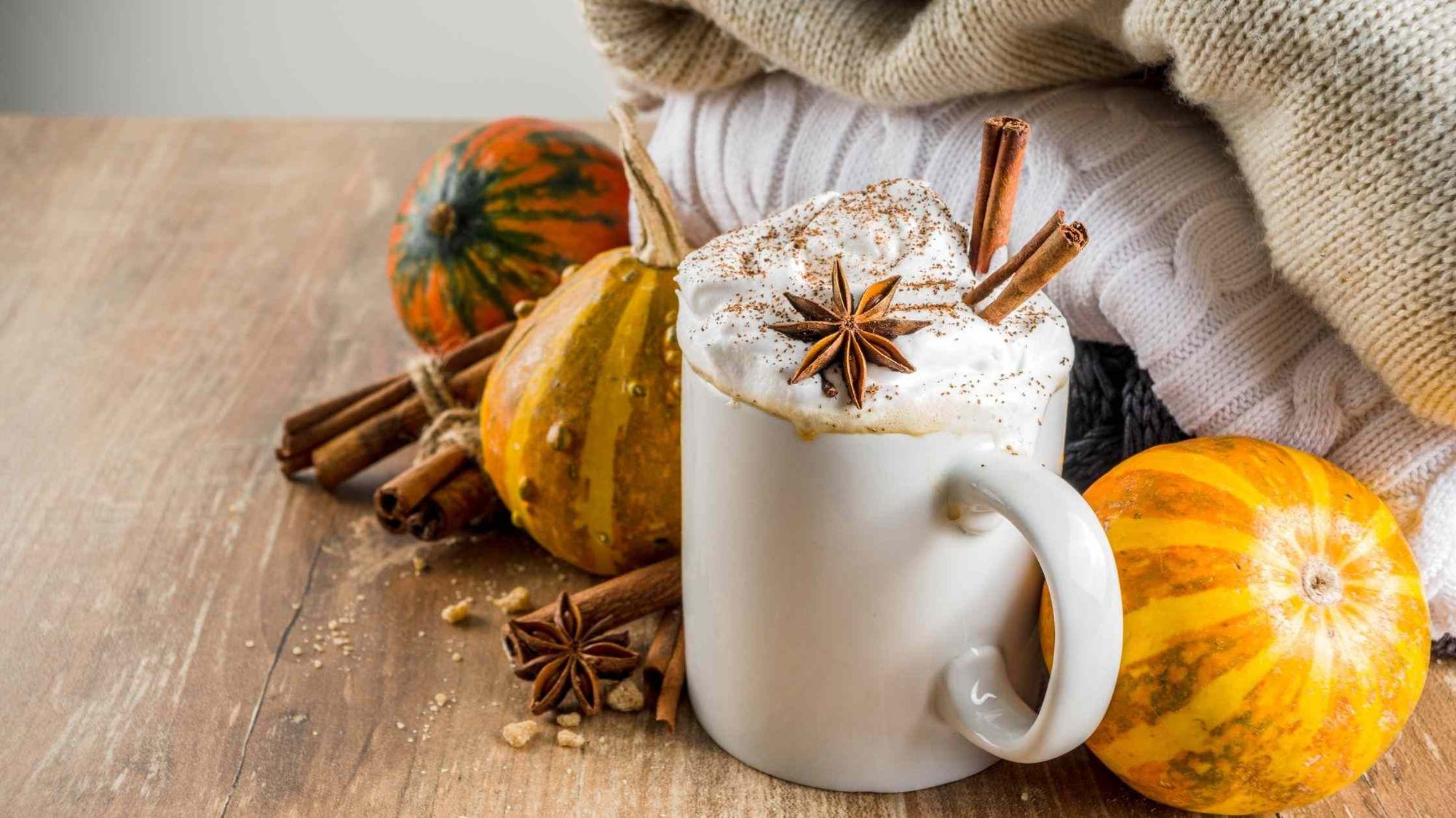 Healthy homemade pumpkin spice latte